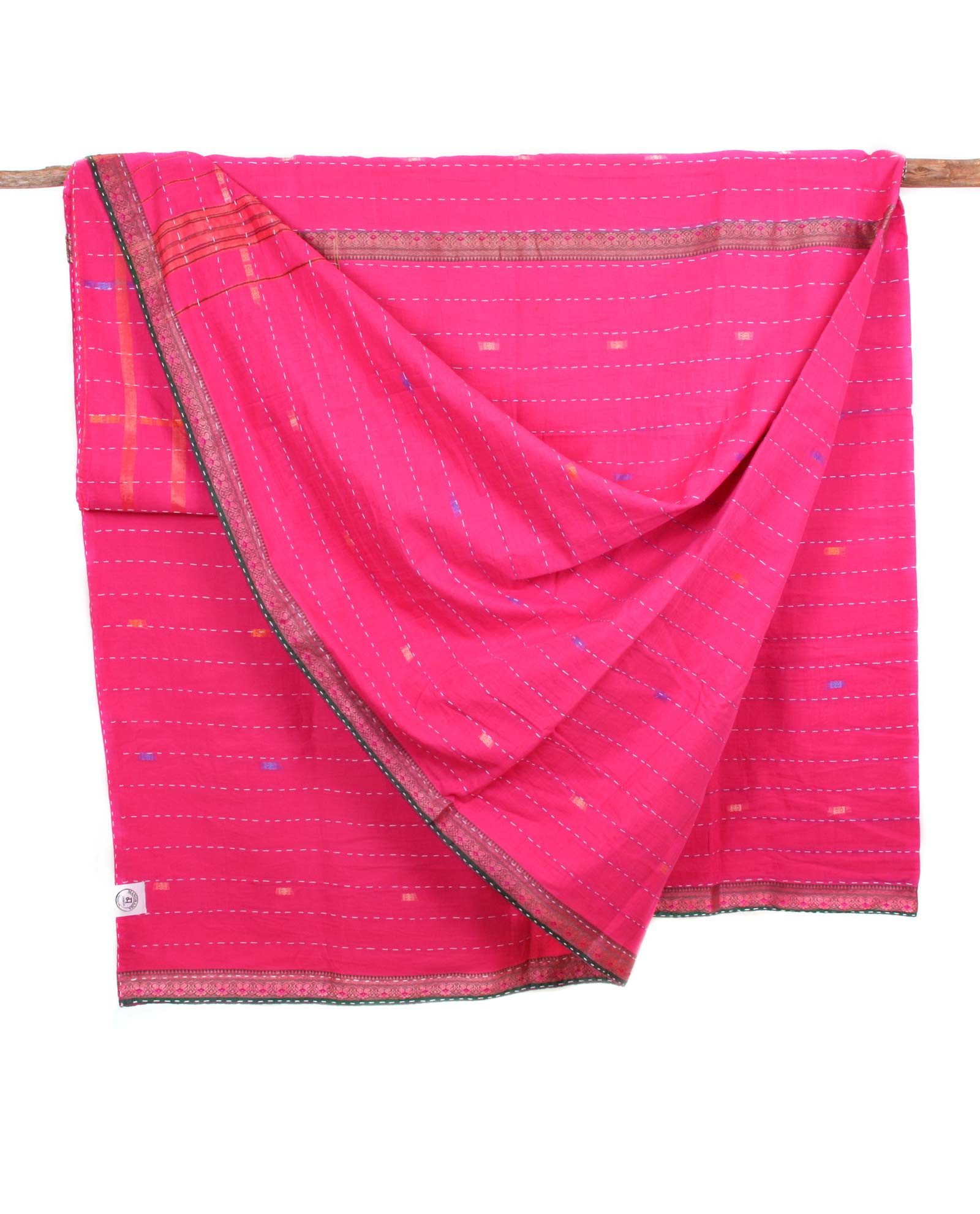 Indiskt överkast dubbelsäng - handquiltad- rosa