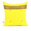 Indisk kudde- handquiltad- gul, unik design, inredning